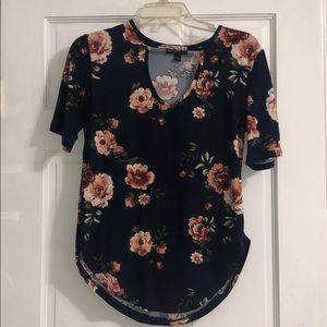 Blue floral short sleeve